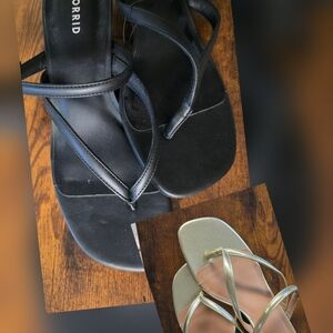 Torrid Black and Gold Strappy Sandals